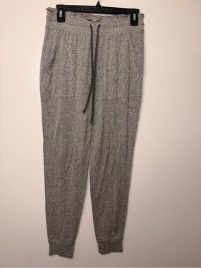 aerie Light Gray Knit Joggers with Drawstring
